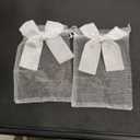 Perkoop 50 pcs White Bow Organza Sachet for wedding Baby Shower