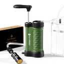 SurviMate Water Purifier Survival Pump0.01 Micron 5-Stage Water Purifier SystemHand Pump Water Filter Portable Outdoor EmergencyCamping, Hiking, Backpacking