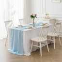 6Pack 9ft Chiffon Table Runner 14x108 Inch Sheer Romantic Table Runner for Wedding Birthday Party Bridal Shower Outdoor Decoration-Blue Mist