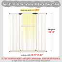 Lumizone Extra Tall Pet Gate 55.12" High Pressure Mounted 38.39"-59.24" Extra Wide (9 Sizes) 1.37" Gap for Cat Dog Stairs Doorway Hallway No Drilling Auto-Close (30.12"-59.24" W, Cream White)