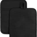 KITCHENAID Ribbed Soft Silicone Pot Holder 2-Pack Set, Matte Black, 7"x9"