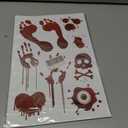 3 x Halloween Party Decorations - Bloody Handprint Footprint Window Clings for Halloween Bathroom Decor Indoor Outdoor | Trick or Treat Stickers Decals for Office Door Wall Party Favors Supplies (Red)