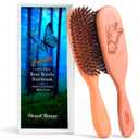 100% Pure Calcutta Boar Bristle Hairbrush for Natural Healthy Hair, Stiff Bristle, Made in Germany's Black Forest