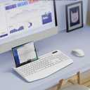 Wireless Keyboard and Mouse Combo - Full-Sized Ergonomic Keyboard with Wrist Rest, Phone Holder, Sleep Mode, Silent 2.4GHz Cordless Keyboard Mouse Set for PC, Laptop - Trueque (Pure White, 1 Pack)