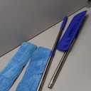 17.5" Professional Microfiber Floor Cleaning Mop, Flat Mop with Stainless Steel Handle, 2 Reusable Washable Pads, Wet and Dust Mopping for Hardwood, Vinyl, Laminate, Tile Cleaning (Blue)