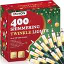 Enhon 4 Pack Twinkling Christmas Lights, 101.6 FT 96 of 400 Random Twinkle Bulbs, Christmas String Lights Connect up to 5 Set, Waterproof Outdoor Indoor Decorations (White)