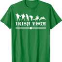 Irish Yoga St Patrick's Day Drinking Team Gift for Drunk Men T-Shirt, Kelly Green. M 