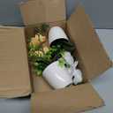 XONOR 4Pcs Artificial Orchid Flowers Mini Potted Orchid Flowers Fake Orchids with Plastic Vase for Home Office Wedding Table Centerpiece Decoration(White,Yellow,Pink,Light Pink)