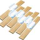 Wesiti 6 Pcs Wooden Name Badge Holder ID Badge Tray Organizer Name Tag Holders Note Card Organizer Plate Table Holders Sign Decor for Office Business, 23.62 x 3.5 x 0.75 Inch(Wood Color)