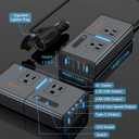 200W 7-in-1 Car Power Inverter DC 12V to 110V AC with PD 27W USB-C & QC 3.0, Dual AC Outlet Car Plug Adapter for Vehicles, LED Voltage Display, Quiet Cooling Fan for Laptop CPAP Road Trip Camping