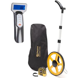 12 Inch Measuring Wheel in Feet Advanced LED Backlight Display Rolling Digital Measuring Wheel for Construction Measure Wheel with Tape Measure and Canvas Carrying Bag, Up to 9999Ft