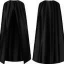 Spooktacular Creations Halloween Cape Costume, Black Cape for Adult, Black Cloak Knight for Halloween Dress Up Party Cosplay (Black, L)