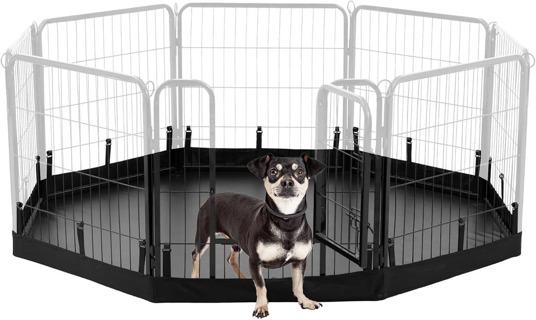 PJYuCien Dog Playpen Bottom Pad, Fits 24 Inch Width 8 Panels Regular Octagon Metal Exercise Pet Playpen, Black (Note:Playpen Not Included)