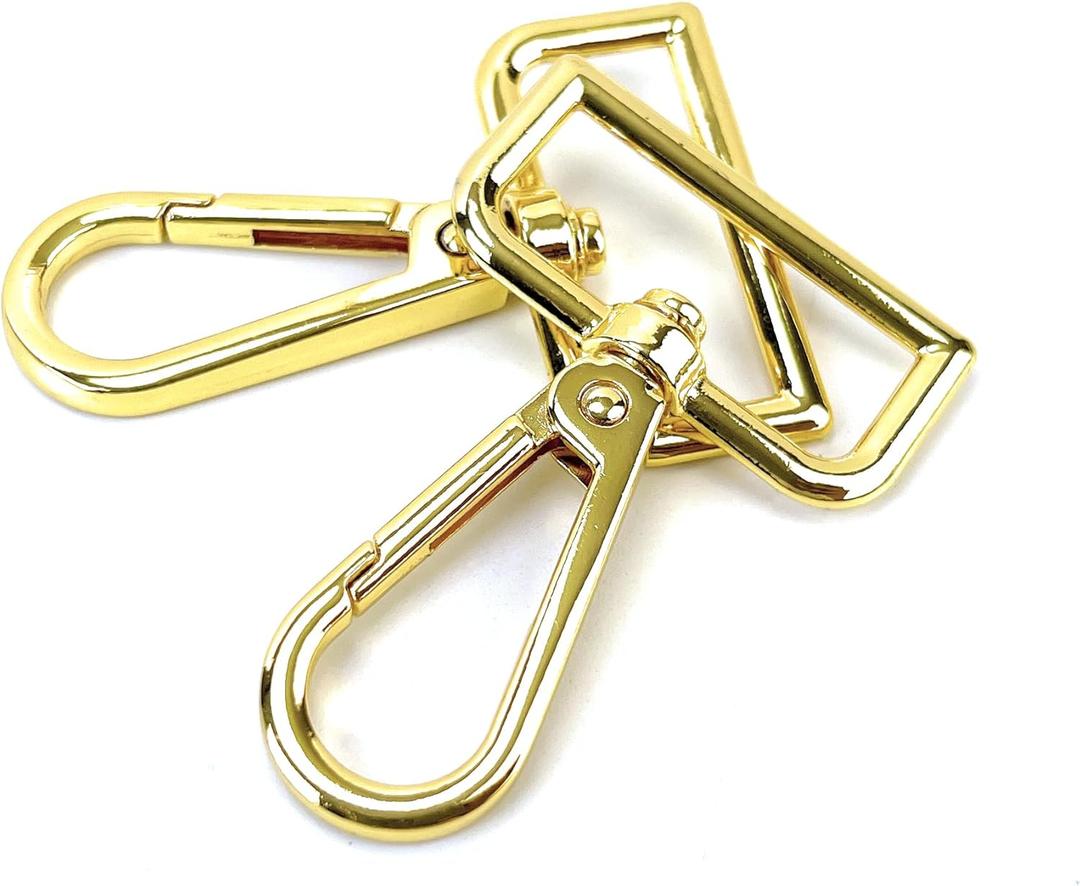 10 Pcs D Ring Swivel Lobster Claw Clasps Push Gate Snap Hooks Trigger Clips for Purse Keychain Strap Making (2'')