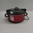 Crock-Pot 6 Quart Capacity Versatile Electric Food Slow Cooker Home Cooking Kitchen Appliance with Removable Ceramic Bowl, Red