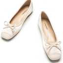 C.Paravano Ballet Flats | Square Toe Shoes | Bow Slip Ons | Ballet Shoes for Women | Dressy Flats for Women (6.5)