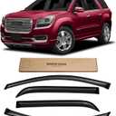 Window Visor for 2007-2016 GMC Acadia & Saturn Outlook 2007-2010, Out-Channel Rain Guards Shields Vent Deflector Shade Wind Dark Smoke, Outside-Mount, 4PCS