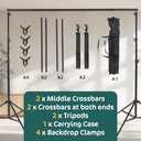 Kate Photo Backdrop Stand 10x8.5ft Adjustable Background Stand Kit for Photography (Indoor/Outdoor) and Party Decorations (Tripods with Threaded Crossbar)