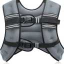 ZELUS Weighted Vest, 6lb/8lb/12lb/16lb/20lb/25lb/30lb Weight Vest with Reflective Stripe for Workout, Strength Training, Running, Fitness, Muscle Building, Weight Loss, Weightlifting (Grey)