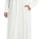 YAOHUOLE Men Islamic Caftan Thobe Big and Tall Kaftan with Pocket Mens Arab Thobe Men Kaftan Thobe, Large