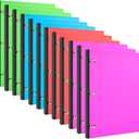INFUN Telescoping 3 Ring Binder - 12 PCS, Portable 0.75 inch Plastic 3 Ring Binder with Telescoping Spine Binders with Foldable Front Cover Holds 8.5" x 11" Paper for School,Office and Homes (Red+pink+ Blue+green)
