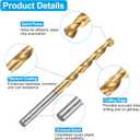 uxcell Tap and Drill Bit Set, 2pcs 3/16-24 UNC Straight Flute Thread Screw Taps & 2pcs 4mm Twist Drill Bits, Titanium Coated HSS-6542 Tapping Threading Tool Kit