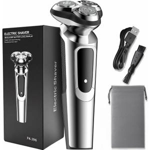 Electric Razor for Men, 2025 Upgraded Electric Shavers for Men, USB-C Rechargeable, Wet & Dry Shaver with Pop-up Trimmer and Travel Case (Black)