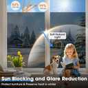 Coavas One Way Privacy Window Film Daytime Mirror Reflective Window Tint for Home Heat UV Sun Blocking Anti-Glare Covering See Out Not in Static Cling Removable for Bedroom,Black-Silver,17.5x118.1In