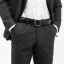 Mens Black Belt, Leather Dress Belts for Men Business Casual Pants Golf, Leather Loop, L (Black)