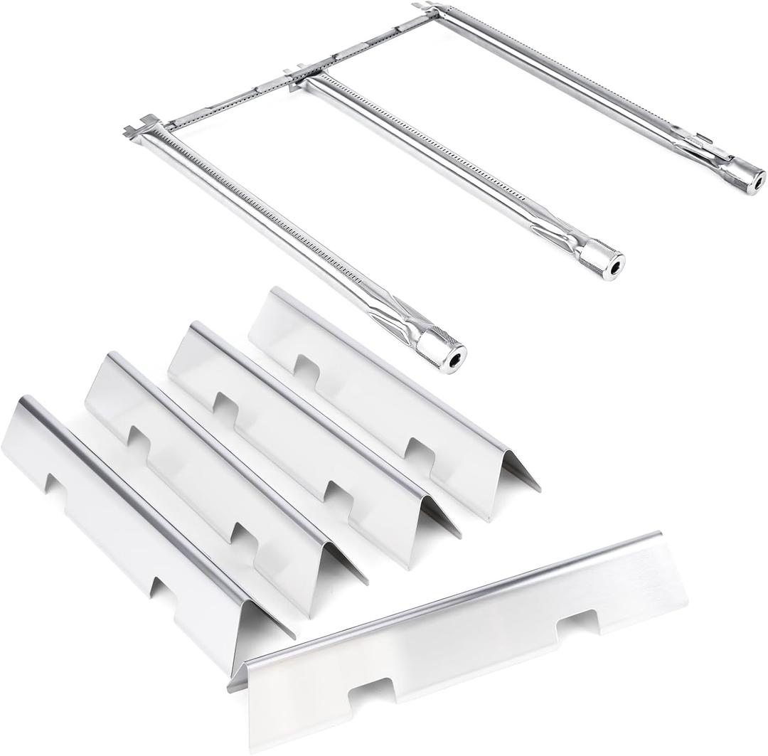 Uniflasy 7636 Flavorizer Bars and 69787 Burner Tube for Weber Spirit & Spirit II 300 Series Spirit II E-310 E-320 S-320 E/S330 with Front Control for Weber GS4 Replacement Parts 67046 68843