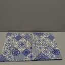 HOSNYE Table Runner Blue White Patchwork Tile in Spanish Style, Cotton Linen Table Runner Decoration for Kitchen Family Dinner Table Holiday Party Farmhouse Style 13 x 72 Inch