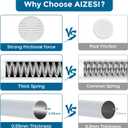 AIZESI Spring Tension Curtain Rod 24 to 46 Inch, White, 1Pcs, Iron, Tension Mounted