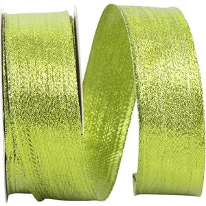 Reliant Ribbon Woven Lame Wired Edge Ribbon, 1-1/2 Inch X 25 Yards, Lime