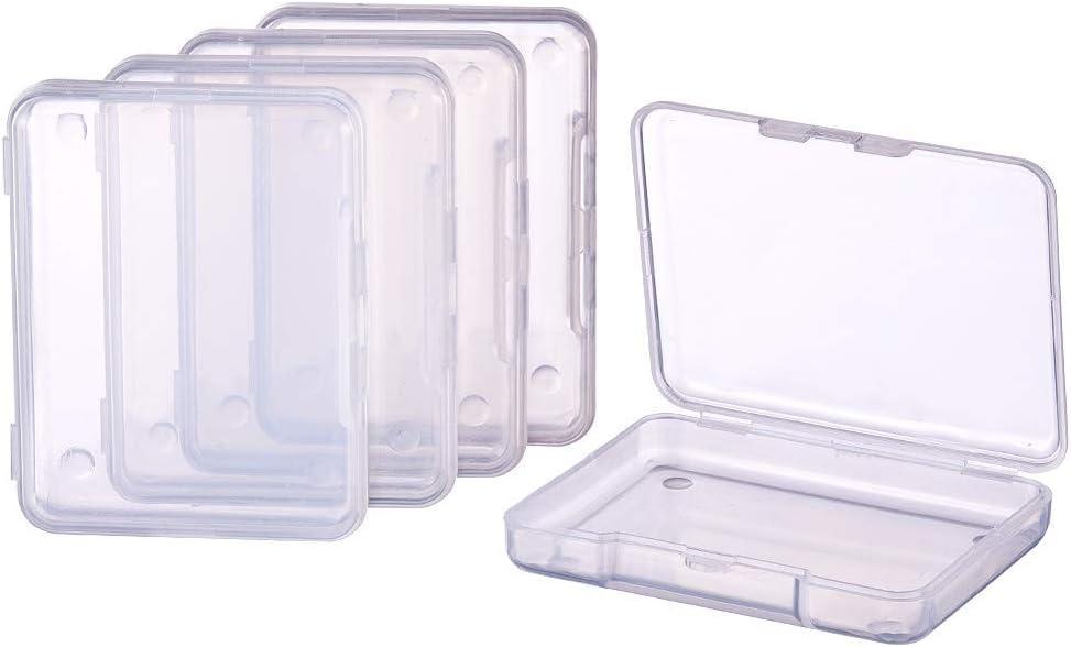 BENECREAT 18 Pack 2.63x2x0.47 Inches Rectangle Clear Plastic Bead Storage Containers Box Drawer Organizers with lid for Items,Earplugs,Pills,Tiny Bead,Jewelry Findings
