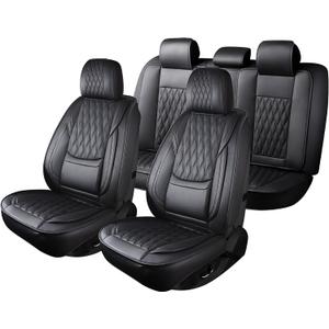 Chezope Leather Car Seat Covers Compatible with Chevy Chevrolet Silverado GMC Sierra,Fit for 2007-2013/2019-2024 1500 HD / 2500 HD / 3500 HD Truck