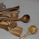 10 Pack Wooden Utensils for Cooking, Wood Utensil Set for Kitchen, Teak Wooden Spoon for Cooking, Non-Stick Spatula Ladle