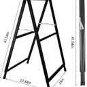 Folding A Frame Sign Sidewalk Sign 24x 36 Inch Sandwich Board Heavy Duty Pavement Double-Sided Sign With Drawable Whiteboard and Blackboard (24x36" With Whiteboard and Blackboard)