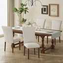 COLAMY Upholstered Dining Chairs Set of 4, Parsons Style Linen Beige Accent Chairs with High Back, for Round Kitchen Table or Small Dining Room  Comfortable & Stylish