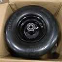 RONPOW 13x6.50-6 Lawn Mower Flat Free Tires and Wheels, 13x6.5-6 Heavy Duty Solid Front Tire for Zero Turn Mowers, 500Lbs Load, Universal 3/4", 5/8" and 1/2" Bearings, 5.51"-7.91" Hub, 2Pack Black