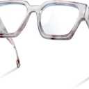 livho Oversized up to 99% Blue Light Blocking Glasses for Woman - Rectangle Fashion Glasses for Computer, Chic Preppy Frame (White Marble)