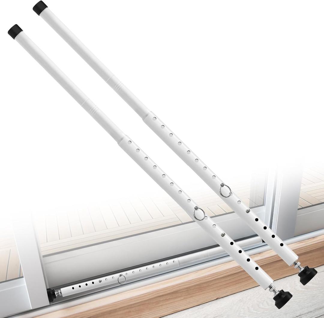 Supforce Sliding Glass Door Security Bar, 17-55 Inch Adjustable Sliding Patio Door Lock Bar, 1inch Heavy Duty Window Security Bars for Home, Apartment, Travel, 2 Pack