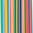 [100 Pcs] Biodegradable Compostable Disposable Colorful Straws - PLA Plant Based Drinking Straws for Juice Coffee Cocktail Cold Drinks (8.25" LongX0.23" Wide)