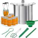 21.5 QT, Stainless Steel Canning Pot with Rack Canning Supplies Starter Kit for Beginner Making Cans at Home