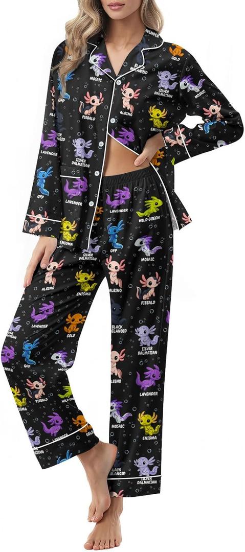 Unisex Ultra Soft Pajama Set, Valentines Pajamas, Soft Warm Matching Sleepwear Gift for Women Men (Black, L)