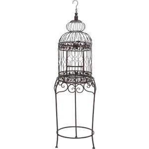 Deco 79 Vintage Metal Free-Standing Birdcage, 14" x 14" x 47", Black