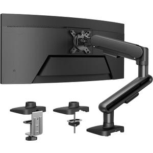 HUANUO Ultrawide Monitor Arm for 13 40" Screens, Single Monitor Mount Holds up to 26.4lbs, Adjustable Monitor Stand with C-Clamp & Grommet Base, VESA Mount 75x75mm/100x100mm