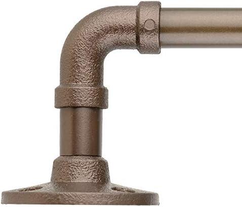 Decopolitan 5/8" Pipe Wrap Around Curtain Rod Set, 28 to 48 Inches, Dark Bronze