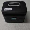 Makeup box, Black makeup storage box, Train case makeup box, Professional train case make up box for women adults.