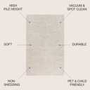JONATHAN Y Mercer Shag Plush Cream Indoor Area Rug, 3x5, Contemporary, Modern, Easy-Cleaning for Living Room, Bedroom, Kitchen, Pet Friendly, Non-Shedding (MCR106D-3)