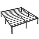 Chroark Metal Platform Bed Frame Queen Size, 14 Inch Height with Heavy Duty Steel Support, No Box Spring Needed, Easy Assembly and Underbed Storage,Black